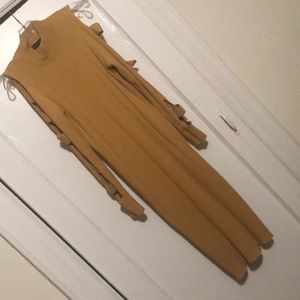 Yellow sweater dress